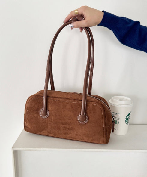 スウェードスクエアボストンバッグ | SL1256039 | ブラウン