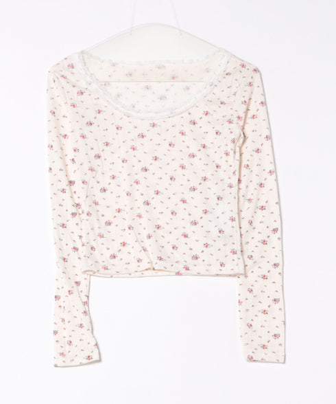 レース付きフラワートップス | SL2256050 | ピンク