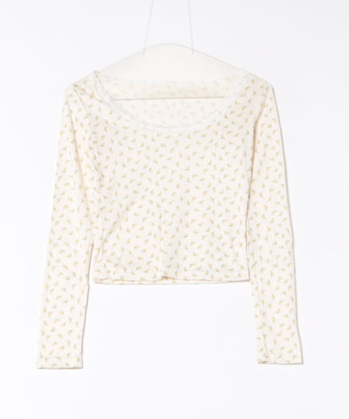 レース付きフラワートップス | SL2256050 | イエロー