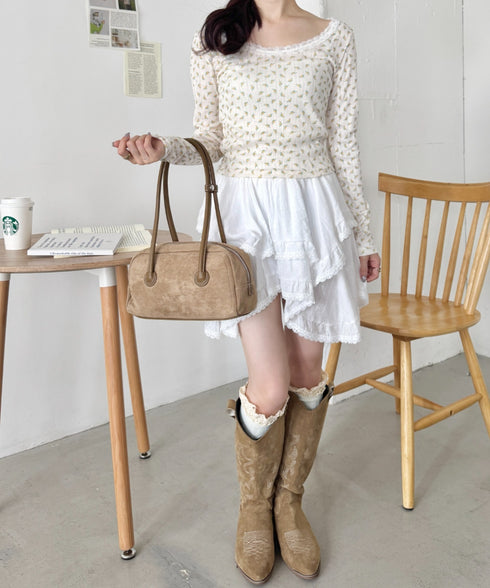 レース付きフラワートップス | SL2256050 | イエロー