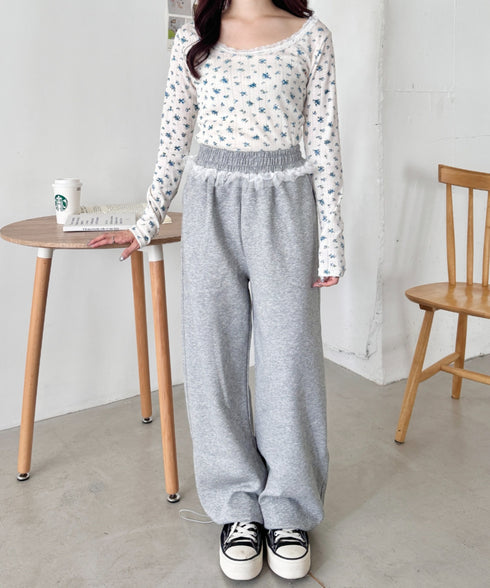 レース付きフラワートップス | SL2256050 | ライトブルー