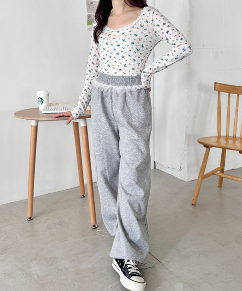 レース付きフラワートップス | SL2256050 | ライトブルー