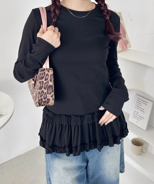 裾フリルトップス | SL2256041 | ブラック