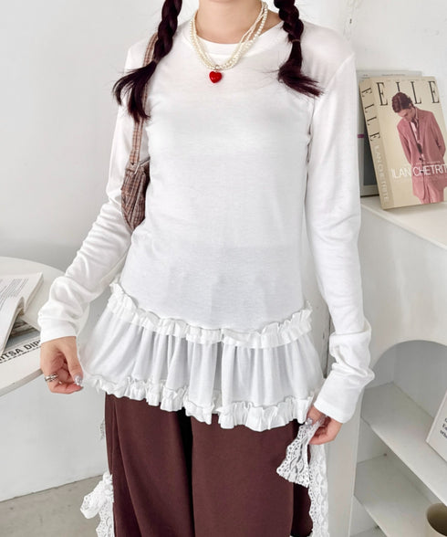 裾フリルトップス | SL2256041 | ホワイト