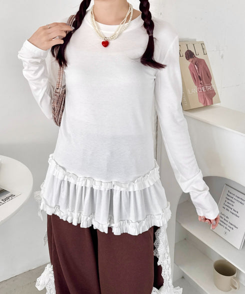 裾フリルトップス | SL2256041 | ホワイト