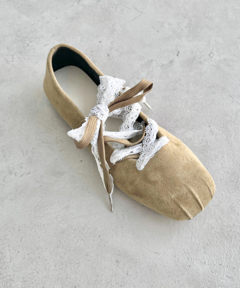 レースリボンスウェードバレエシューズ | SL3256042 | ベージュ