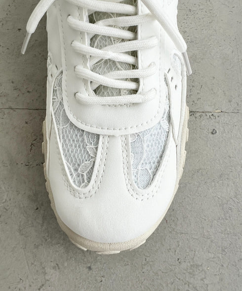 【靴紐2種set】ボリュームソールレーススニーカー | SL3256044 | ホワイト