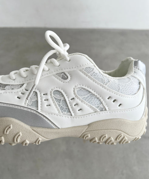 【靴紐2種set】ボリュームソールレーススニーカー | SL3256044 | ホワイト