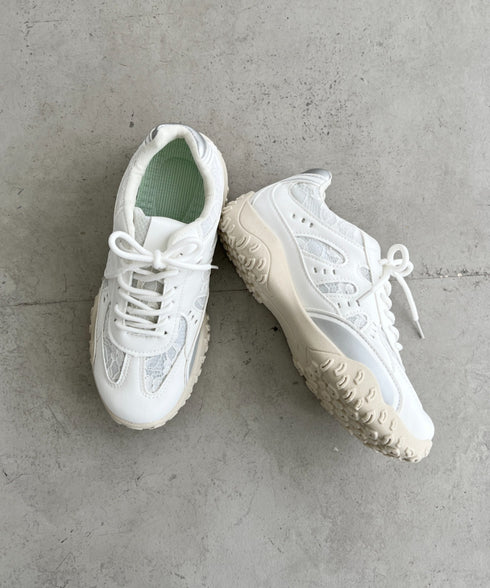 【靴紐2種set】ボリュームソールレーススニーカー | SL3256044 | ホワイト