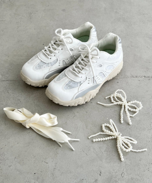 【靴紐2種set】ボリュームソールレーススニーカー | SL3256044 | ホワイト