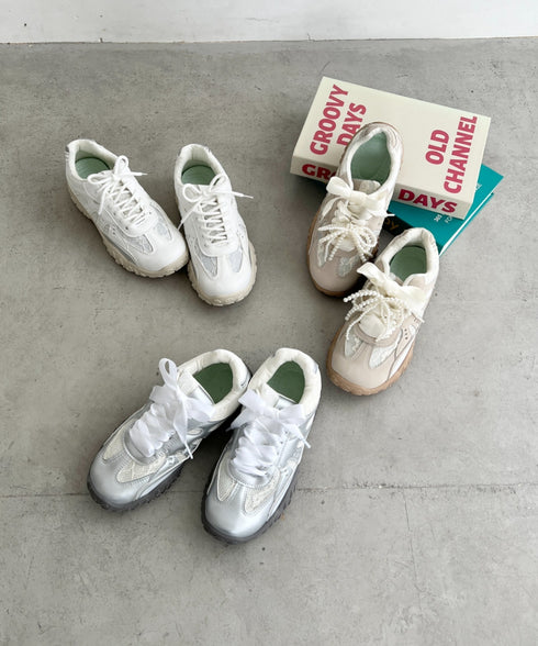 【靴紐2種set】ボリュームソールレーススニーカー | SL3256044 | ホワイト