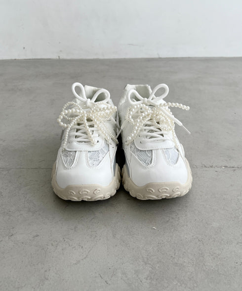 【靴紐2種set】ボリュームソールレーススニーカー | SL3256044 | ホワイト