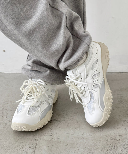 【靴紐2種set】ボリュームソールレーススニーカー | SL3256044 | ホワイト