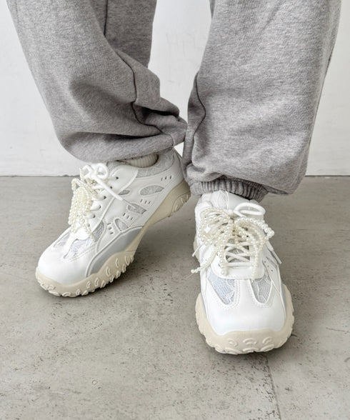 【靴紐2種set】ボリュームソールレーススニーカー | SL3256044 | ホワイト