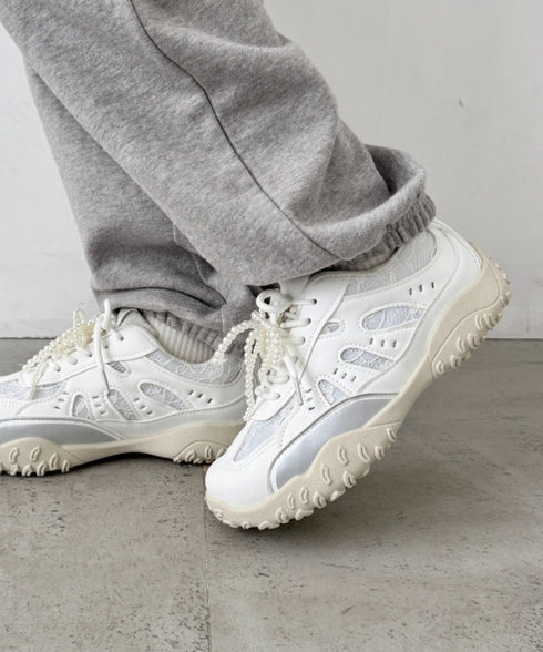 【靴紐2種set】ボリュームソールレーススニーカー | SL3256044 | ホワイト