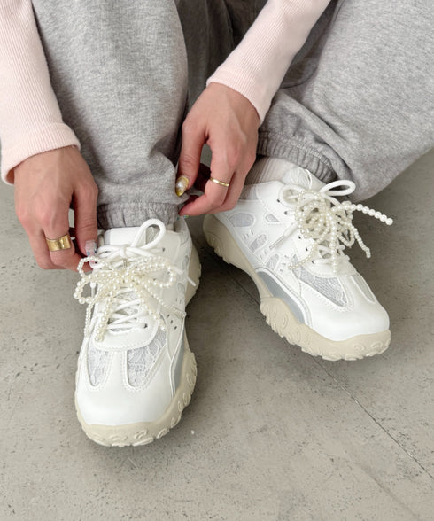 【靴紐2種set】ボリュームソールレーススニーカー | SL3256044 | ホワイト