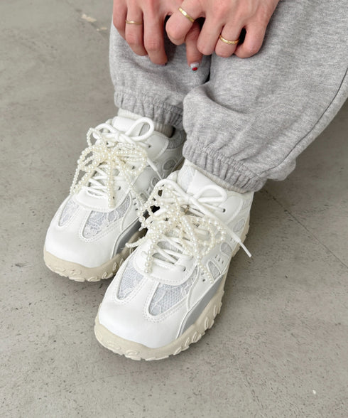 【靴紐2種set】ボリュームソールレーススニーカー | SL3256044 | ホワイト