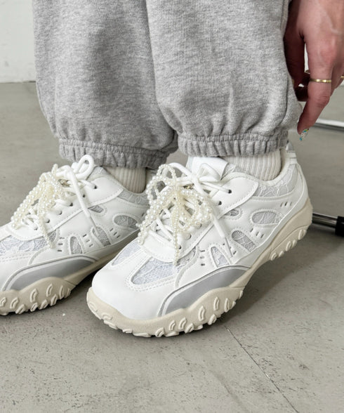 【靴紐2種set】ボリュームソールレーススニーカー | SL3256044 | ホワイト