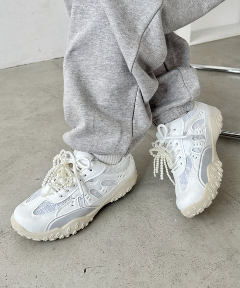 【靴紐2種set】ボリュームソールレーススニーカー | SL3256044 | ホワイト