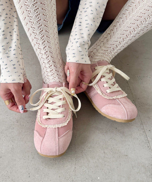 【靴紐2種set】フリルレーススニーカー | SL3256045 | ピンク