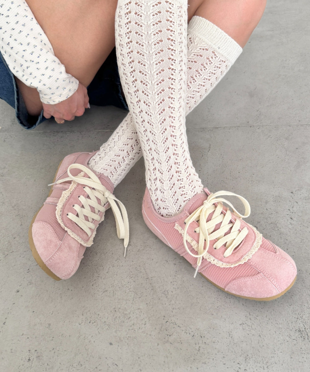 靴紐2種set】フリルレーススニーカー | SL3256045 | ピンク