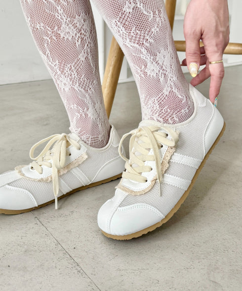 【靴紐2種set】フリルレーススニーカー | SL3256045 | ホワイト