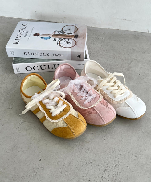 【靴紐2種set】フリルレーススニーカー | SL3256045 | ピンク