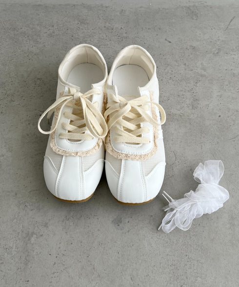 【靴紐2種set】フリルレーススニーカー | SL3256045 | ホワイト