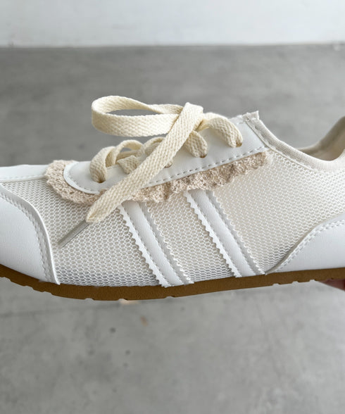 【靴紐2種set】フリルレーススニーカー | SL3256045 | ホワイト