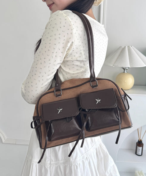 ワンポイントスターダブルポケットボストンバッグ | SL1256049 | ブラウン