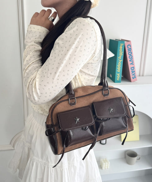 ワンポイントスターダブルポケットボストンバッグ | SL1256049 | ブラウン