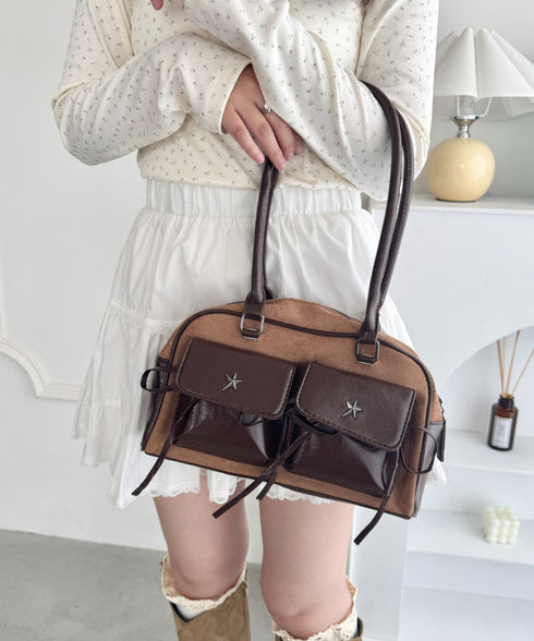 ワンポイントスターダブルポケットボストンバッグ | SL1256049 | ブラウン