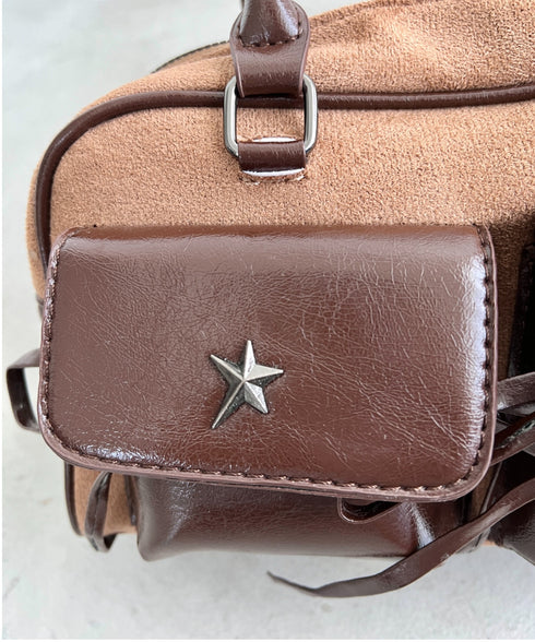 ワンポイントスターダブルポケットボストンバッグ | SL1256049 | ブラウン