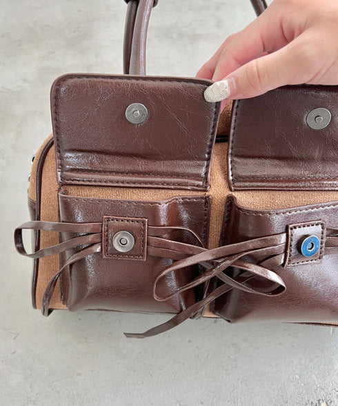 ワンポイントスターダブルポケットボストンバッグ | SL1256049 | ブラウン