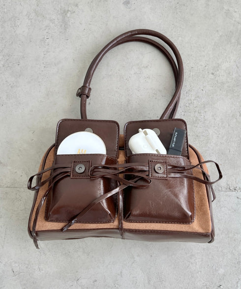 ワンポイントスターダブルポケットボストンバッグ | SL1256049 | ブラウン