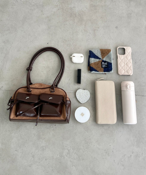 ワンポイントスターダブルポケットボストンバッグ | SL1256049 | ブラウン