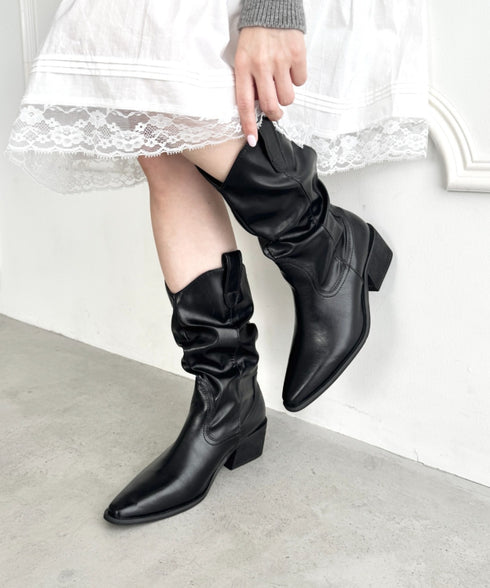 スラウチーウエスタンブーツ | LO3256018 | ブラック