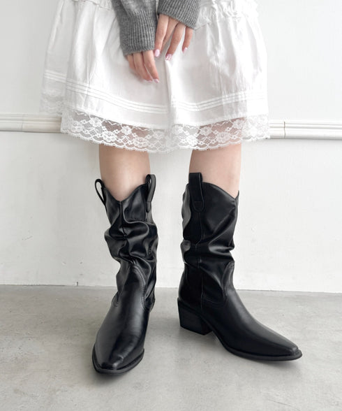 スラウチーウエスタンブーツ | LO3256018 | ブラック