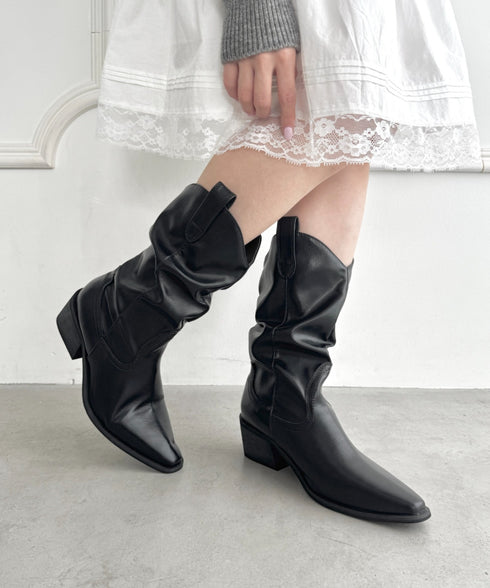 スラウチーウエスタンブーツ | LO3256018 | ブラック