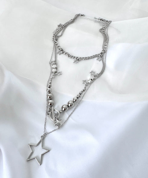スターモチーフ3連ネックレス | LO4256021 | シルバー
