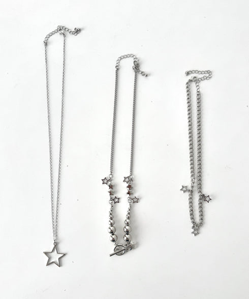 スターモチーフ3連ネックレス | LO4256021 | シルバー