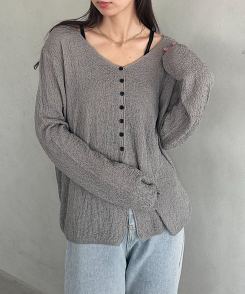 フロントスリットカーディガン | MD2253015 | グレー