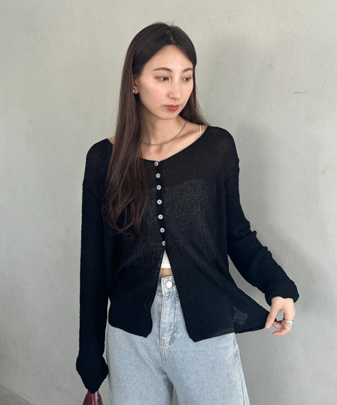 フロントスリットカーディガン | MD2253015 | ブラック