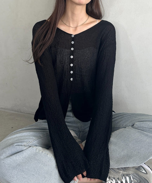 フロントスリットカーディガン | MD2253015 | ブラック