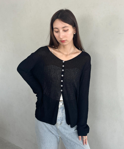 フロントスリットカーディガン | MD2253015 | ブラック