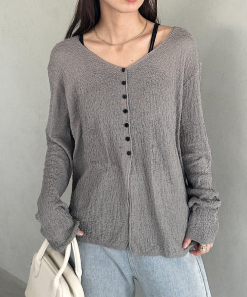 フロントスリットカーディガン | MD2253015 | グレー