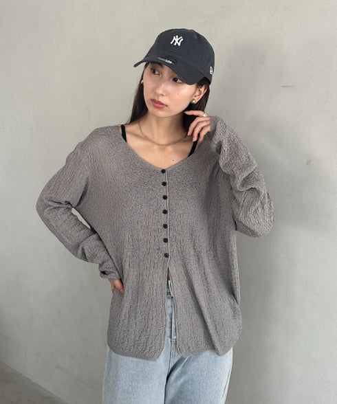 フロントスリットカーディガン | MD2253015 | グレー