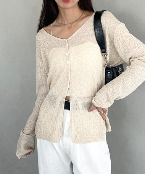 フロントスリットカーディガン | MD2253015 | アイボリー