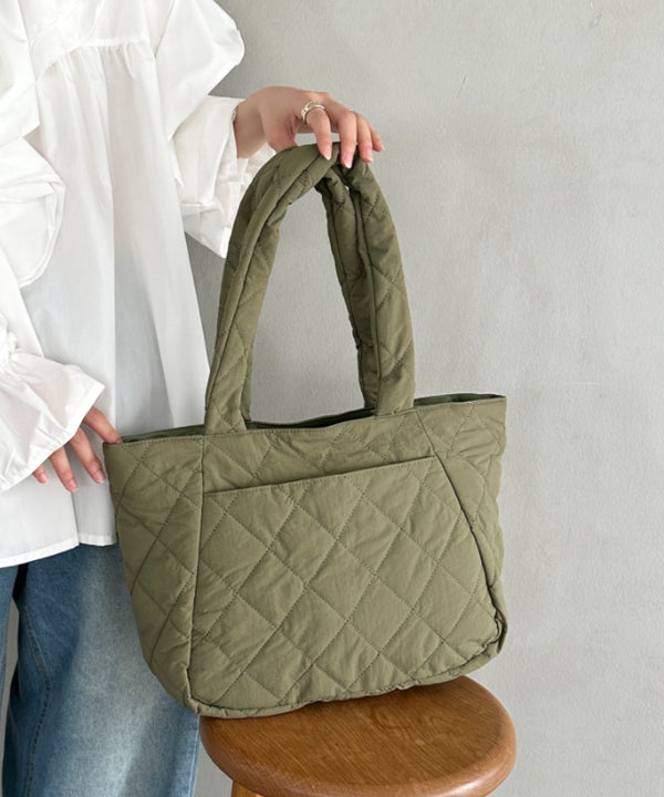ファスナー付きキルティング軽量トートバッグ マザーズバッグ | MD1253019 | カーキ
