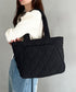 ファスナー付きキルティング軽量トートバッグ マザーズバッグ | MD1253019 | ブラック